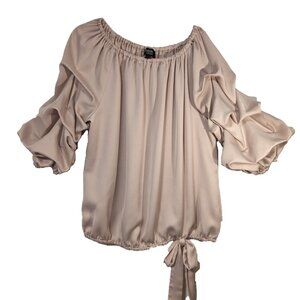 MSK Statement Sleeve Top Champagne Beige Size 2X